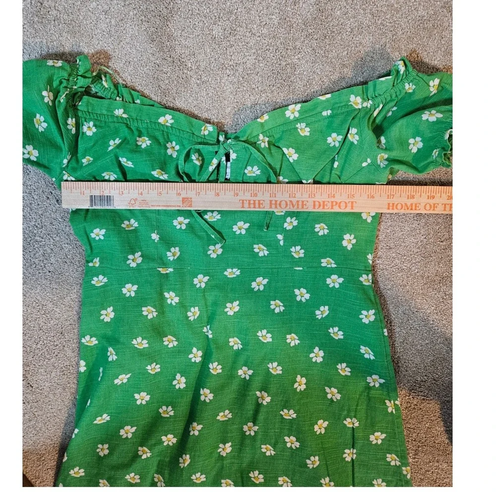 Urban Outfitters Floral Mini Dress Womens Large‎ Green Ruffle Y2K Cottagecore